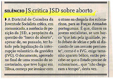 JS critica JSD sobre aborto