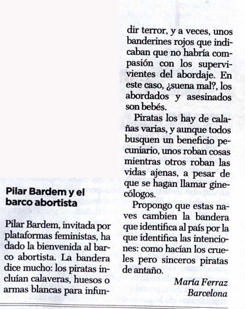 Pilar Bardem y el barco abortista