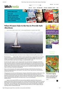 When Women Take to the Sea to Provide Safe Abortions _ Bitch Media