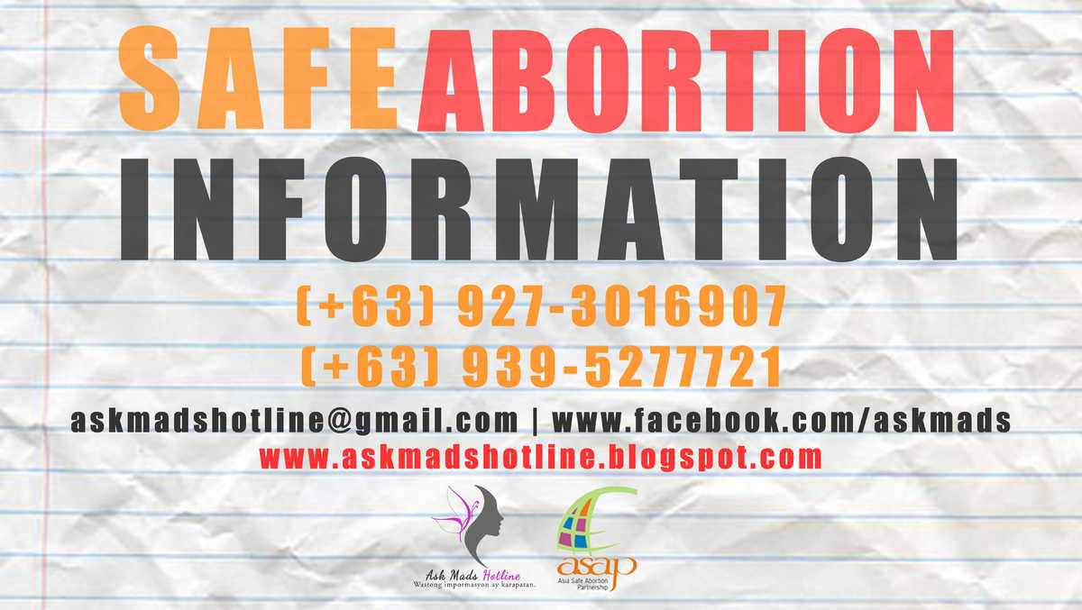 poster safe abortion hotlines phillipines