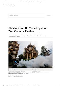 Abortion Legal For Zika cases Thailand