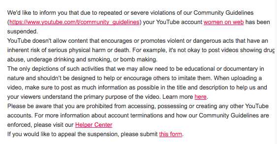 youtube censor women on web