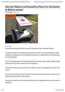 Abortion Robots confiscated by Police for distributing Pills at Belfast protest | Nigerianmedicals.pdf