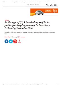 At the age of 71, I handed myself in to police for helping women in Northern Ireland get an abortion _ Voices _ The Independent.pdf