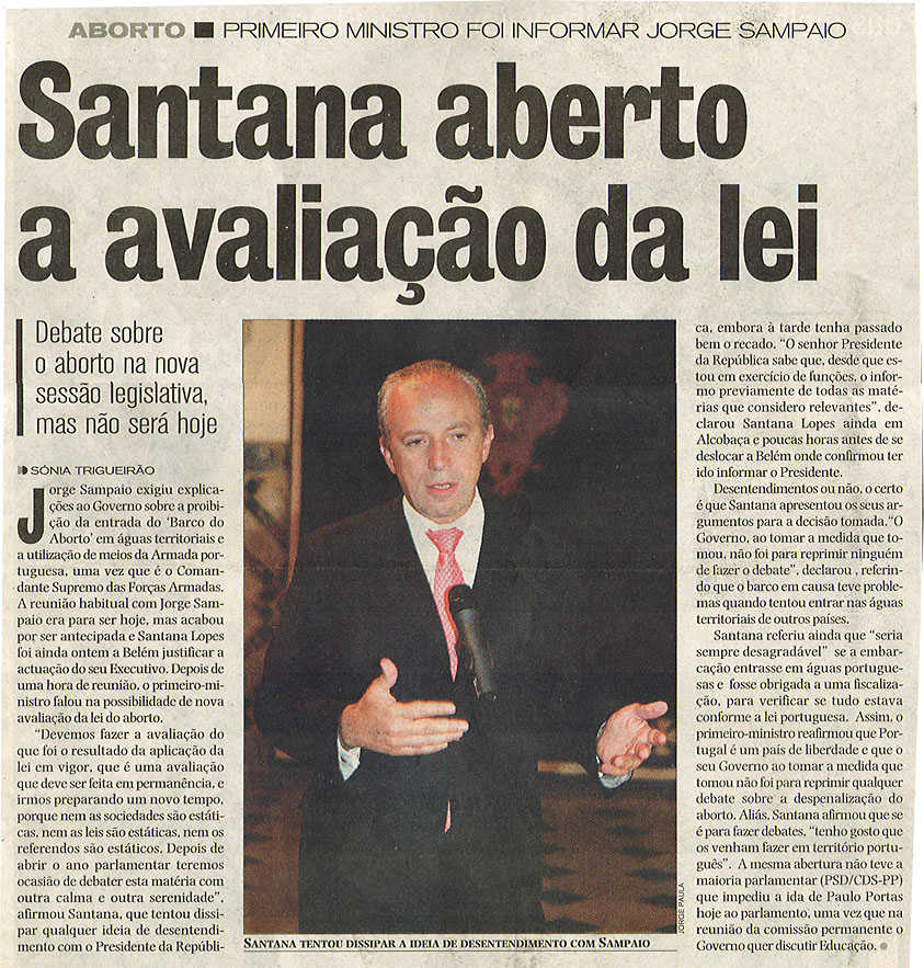 Santana aberto a avaliação da lei