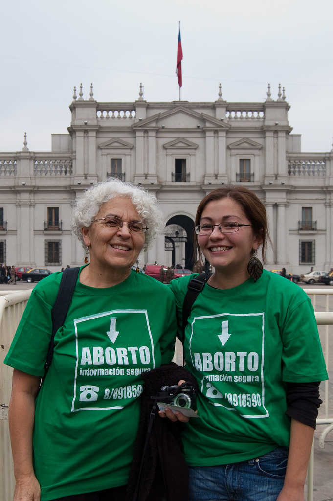Adriana Gómez, 65, and Paulina Rojas Pizarro, 21, joined with the Red Salud Mujere