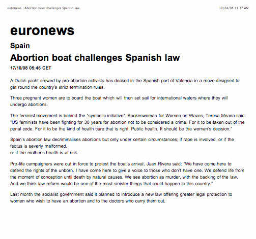 Abortion boat challenges Spanish Law