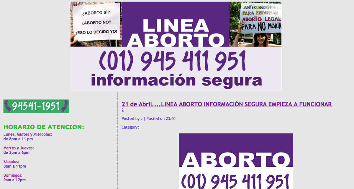 Peru Abortion Hotline blog