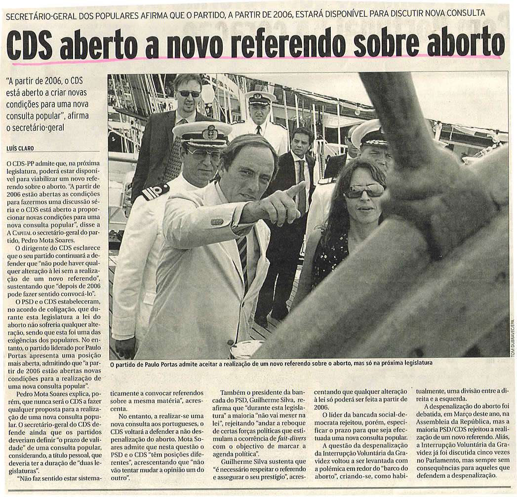 CDS aberto a novo referendo sobre aborto