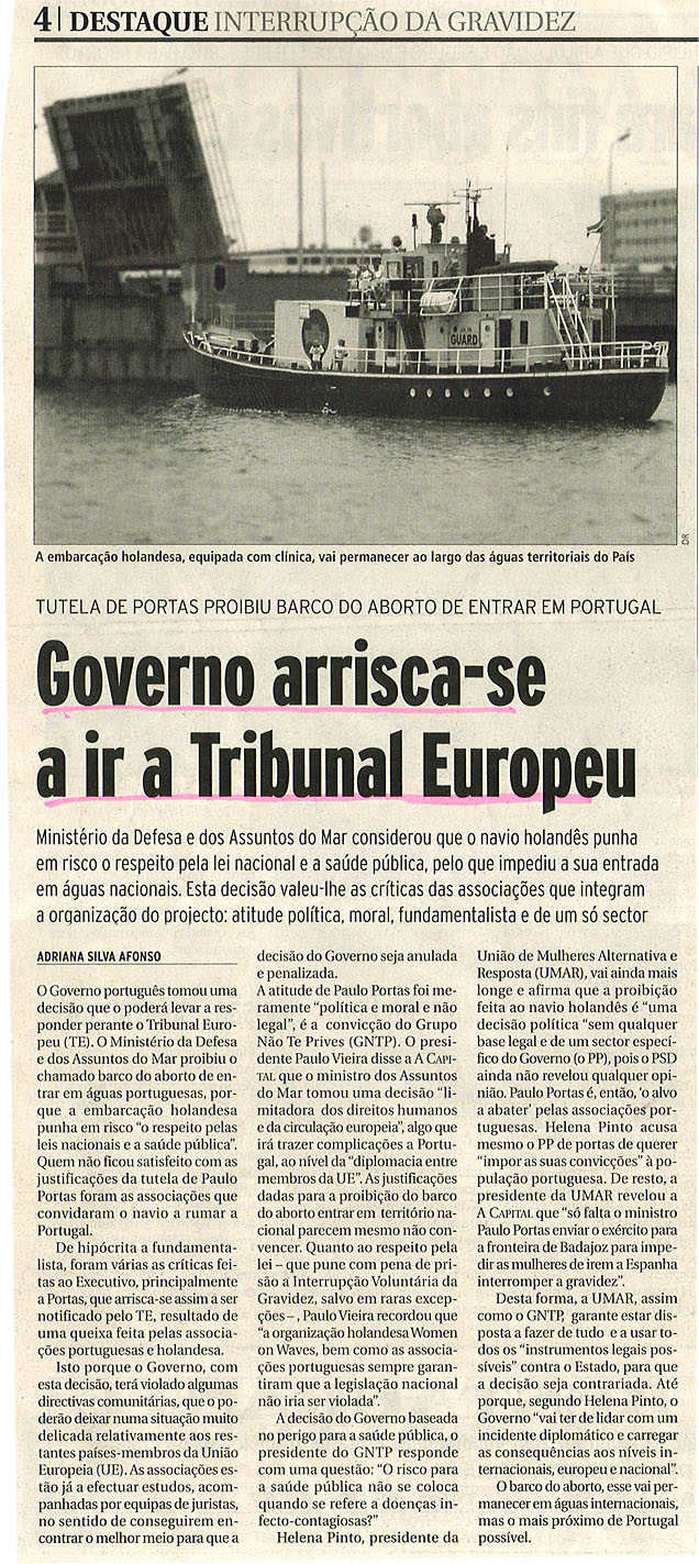 Governo arrisca-se a ir a Tribunal Europeu