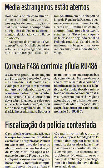 Corveta F486 controla pílula RU486