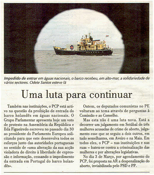 Uma luta para continuar