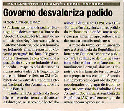 Governo desvaloriza pedido