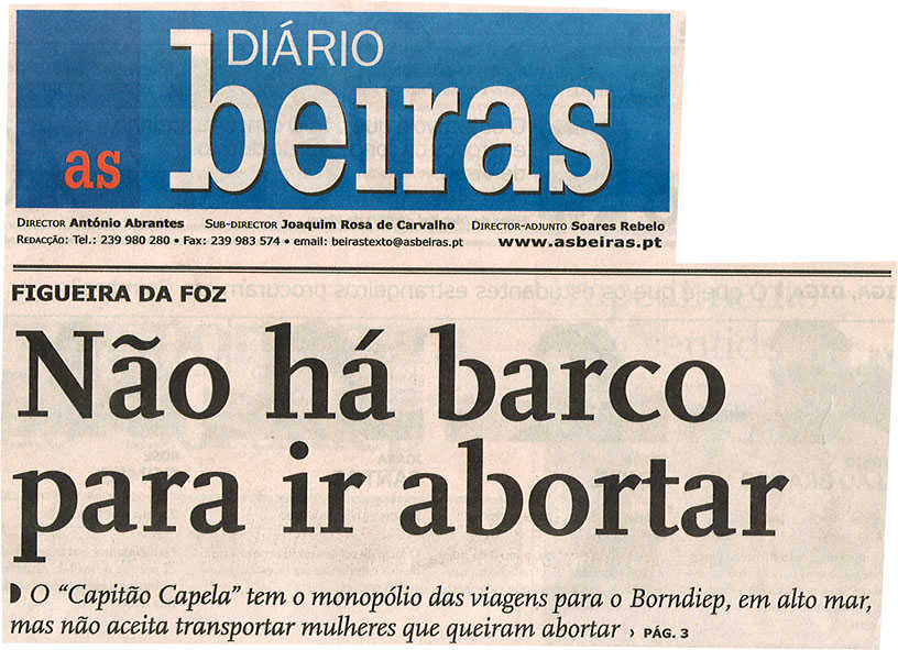 Não há barco para ir abortar