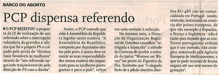 PCP dispensa referendo