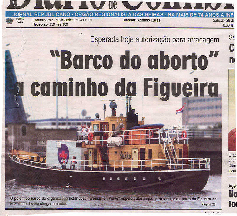 "Barco do aborto" a caminho da Figueira