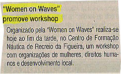 "Women on Waves" promove workshop