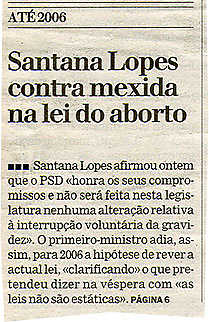 Santana Lopes contra mexida na lei do aborto