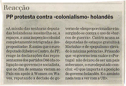 PP protesta contra "colonialismo" holandês