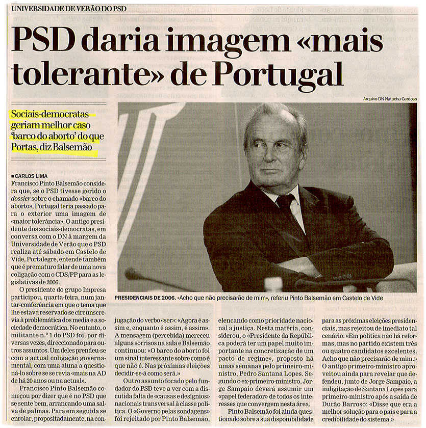 PSD daria imagem "mais tolerante" de Portugal