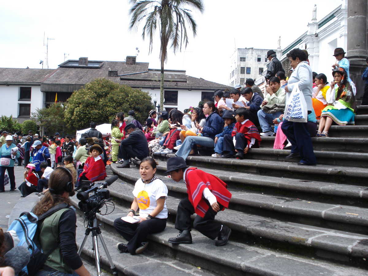 Monica being interviewed during festival
