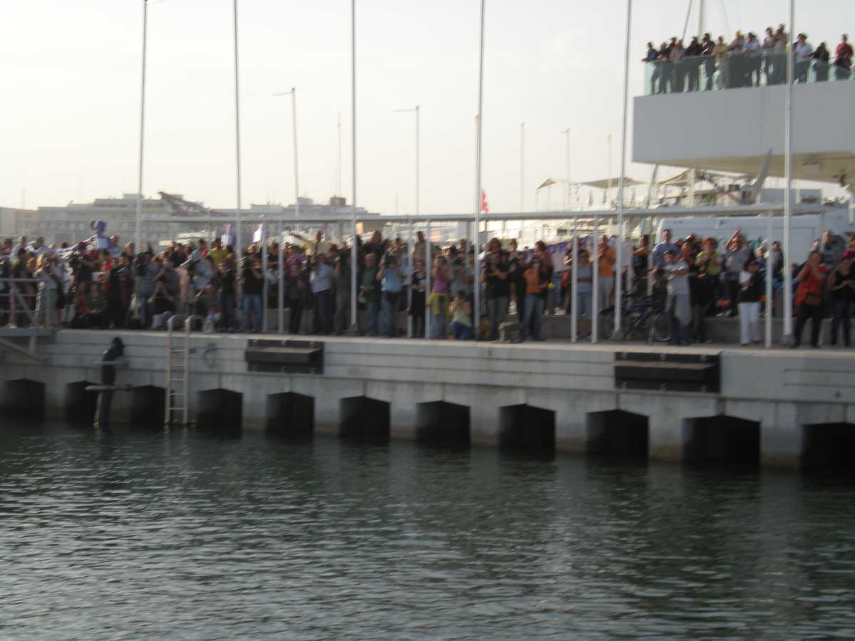 crowd on quay