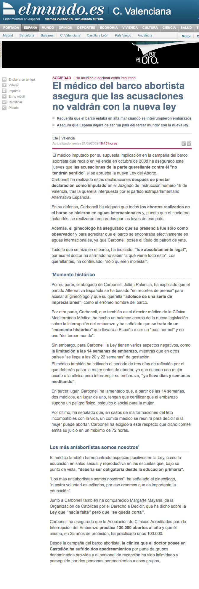 el mundo about legal investigation in spain