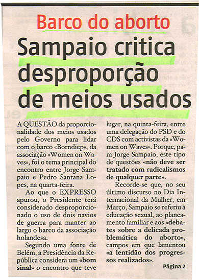 Sampaio critica desproporçõ de meios usados