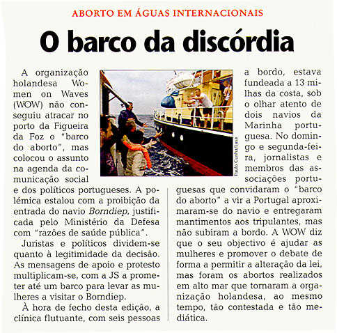 O barco da discórdia