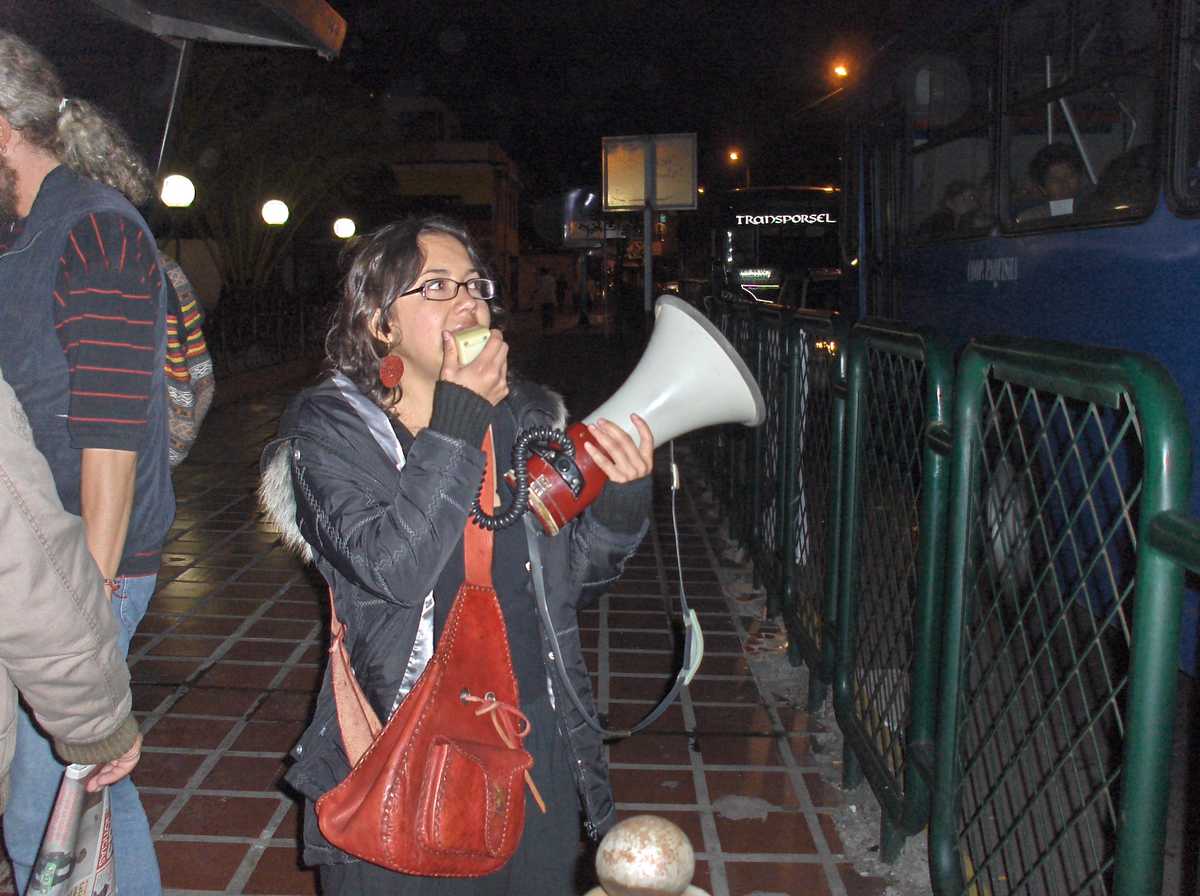 Nancy with megaphon