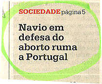 Navio em defesa do aborto ruma a Portugal