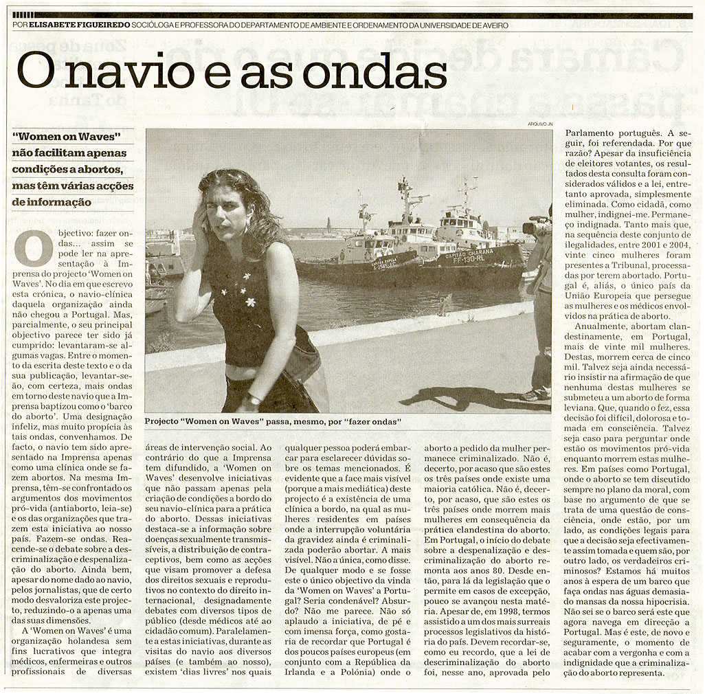 O navio e as ondas