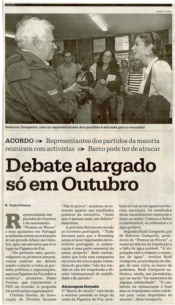 Debate alargado só em Outubro