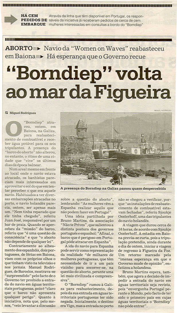 "Borndiep" volta ao mar da Figueira