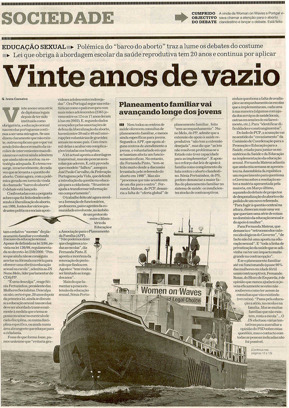 Vinte anos de vazio