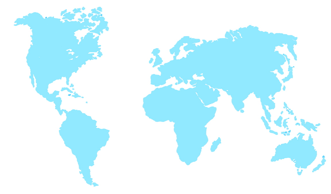a map of the world in blue
