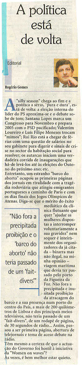A política está de volta
