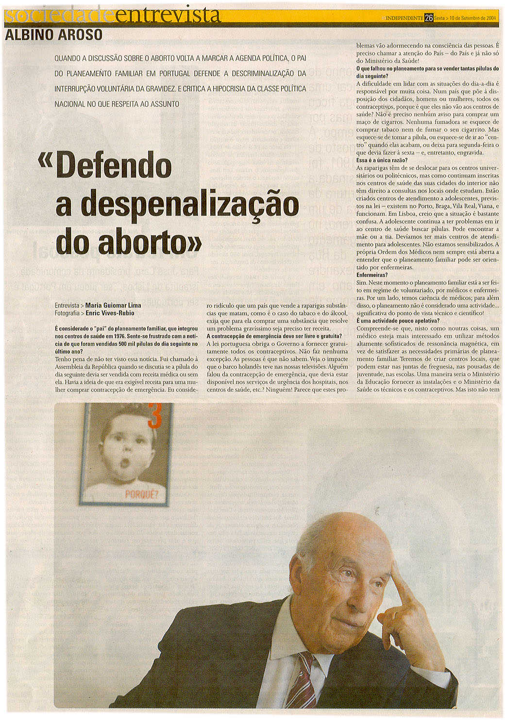 "Defendo a despenalização do aborto" (Part 1)