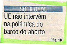 UE não intervém na polémica do barco do aborto