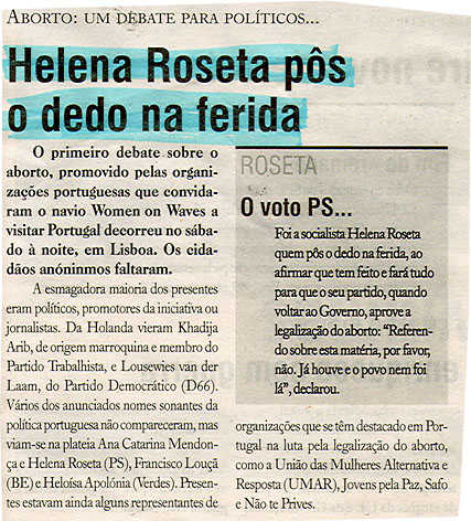 Helena Roseta pôs o dedo na ferida