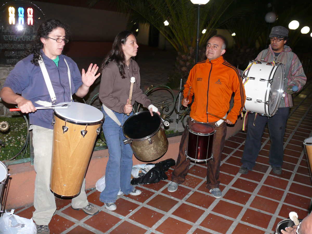 samba band during evening demonstration