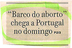 "Barco do aborto" chega a Portugal no domingo