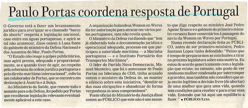 Paulo Portas coordena resposta de Portugal