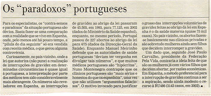 Os "paradoxos" portugueses