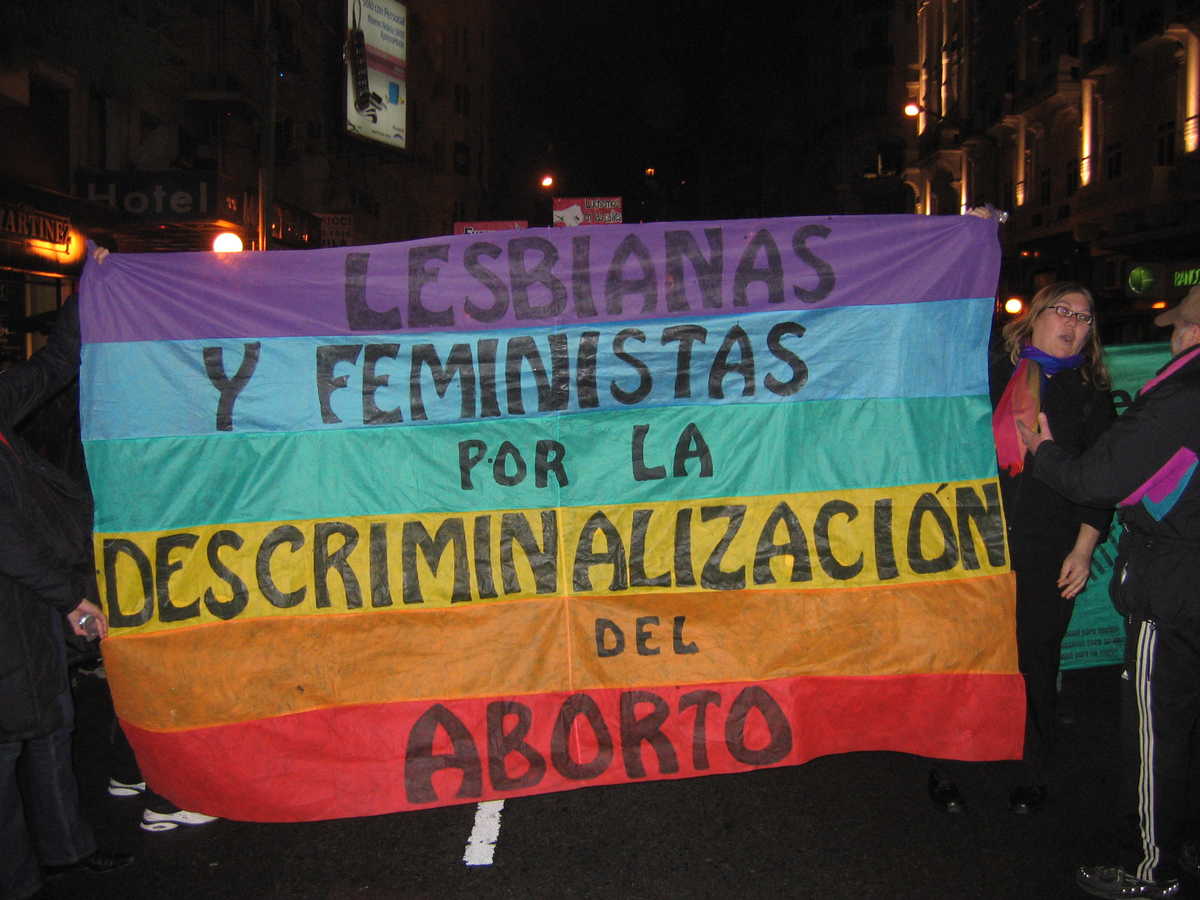 rainbow banner, march in Buenos Aires