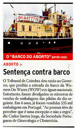 Sentença contra barco