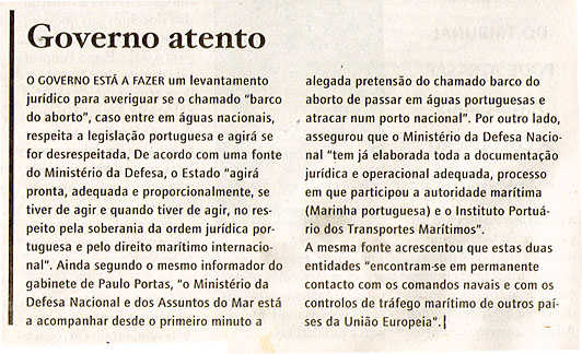 Governo atento