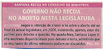 Governo não recua no aborto nesta legislatura