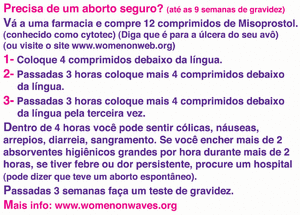 Aborto com comprimidos, sticker PT