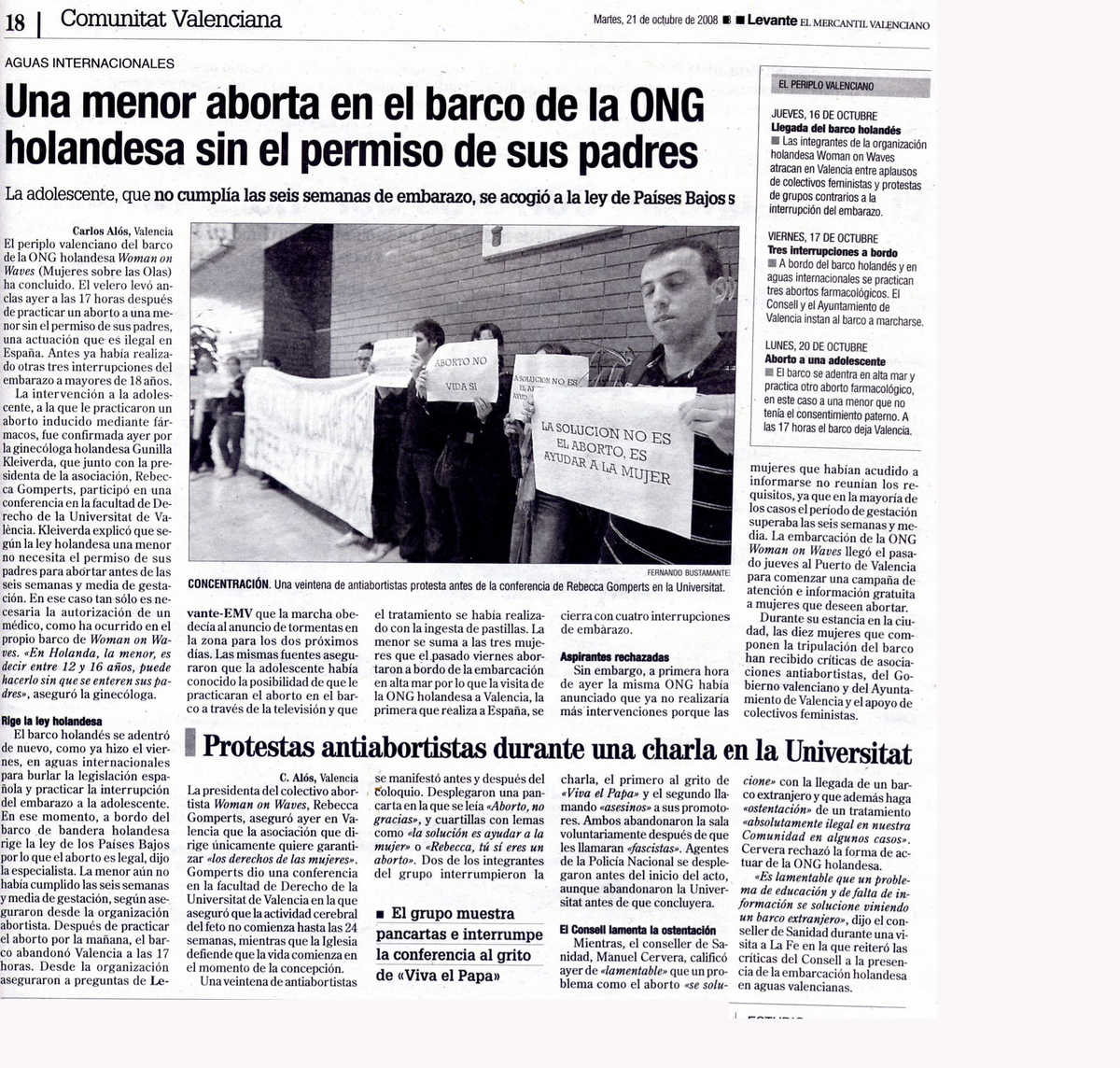 Una menor aborta en el barco de la ONG holandesa sin el permiso de sus padres